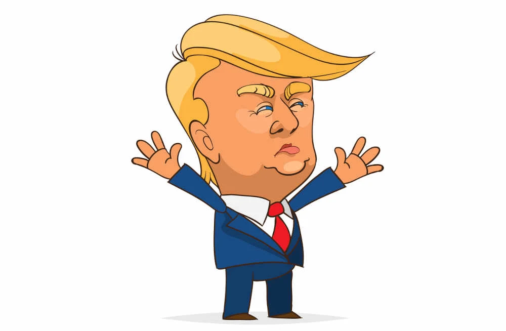 funny drawing of donald trump