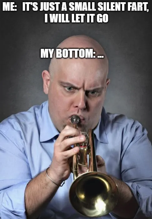 fart meme with trumpet