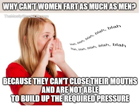 women vs men fart joke comparison