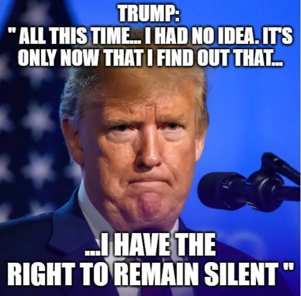 trump meme about miranda rights and staying silent