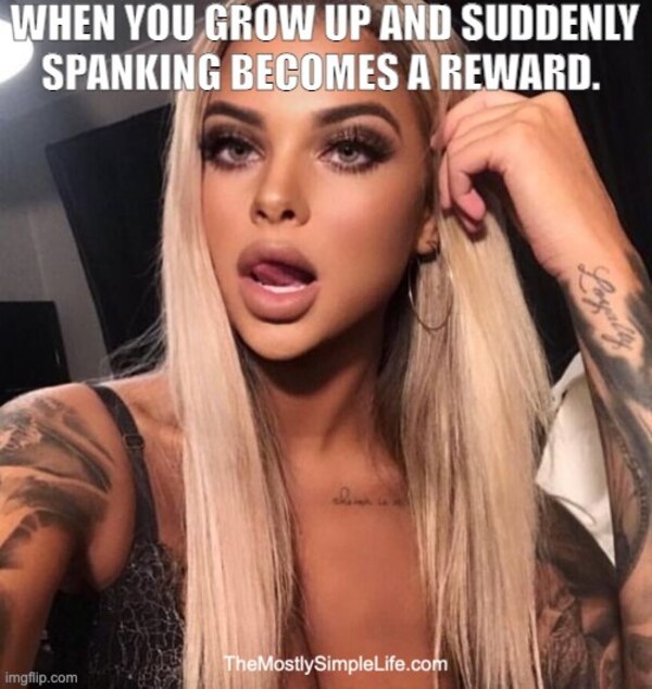 funny meme with a woman licking her lips