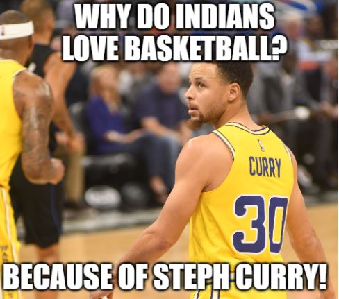 joke about indians loving basketball and stephen curry