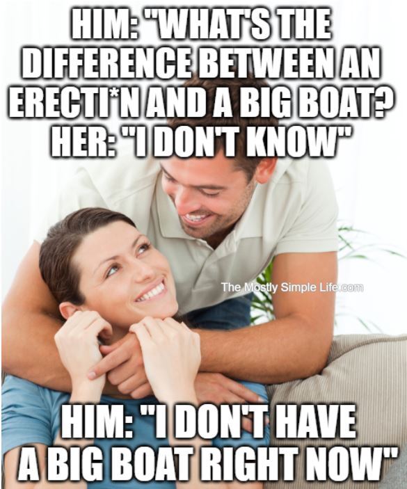 joke for adults about the difference with a big boat