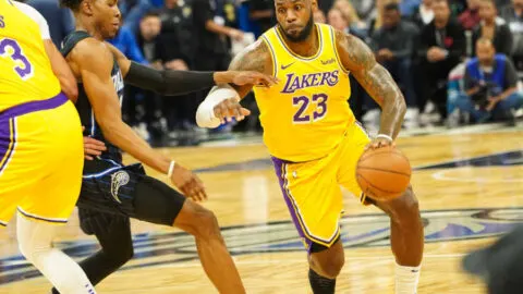 lebron james playing for the lakers