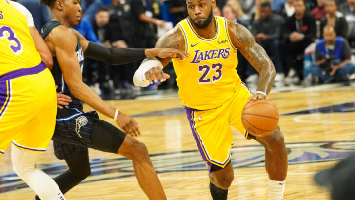 lebron james playing for the lakers