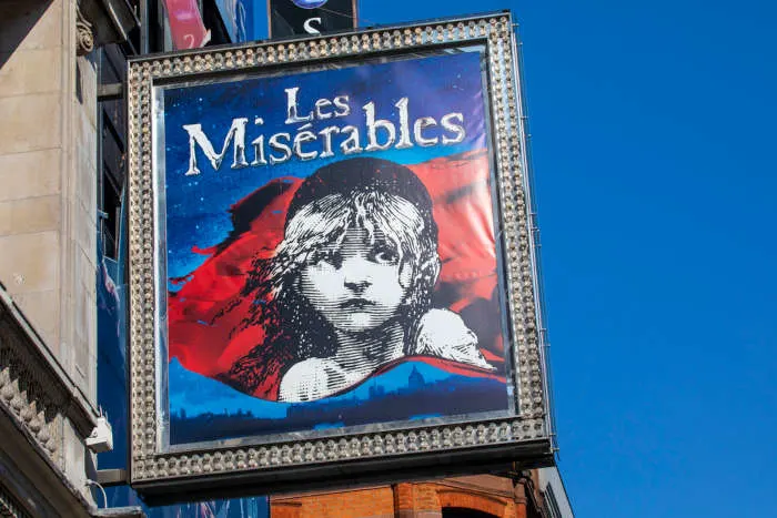 "Les Misérables" musical announcement in the street