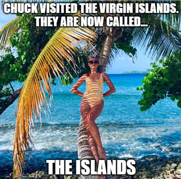 joke about chuck norris visiting islands