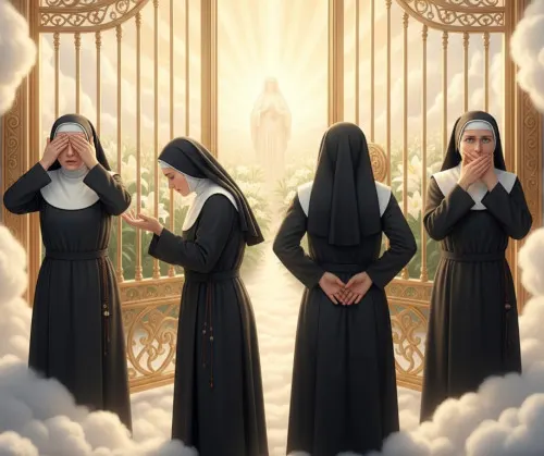 joke about 4 nuns in heaven