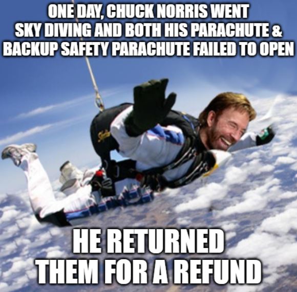 parachute joke about chuck norris
