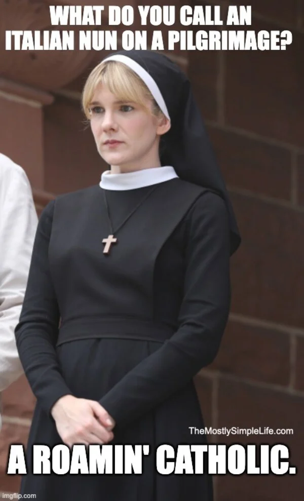 Nun on pilgrimage. Roamin' Catholic
