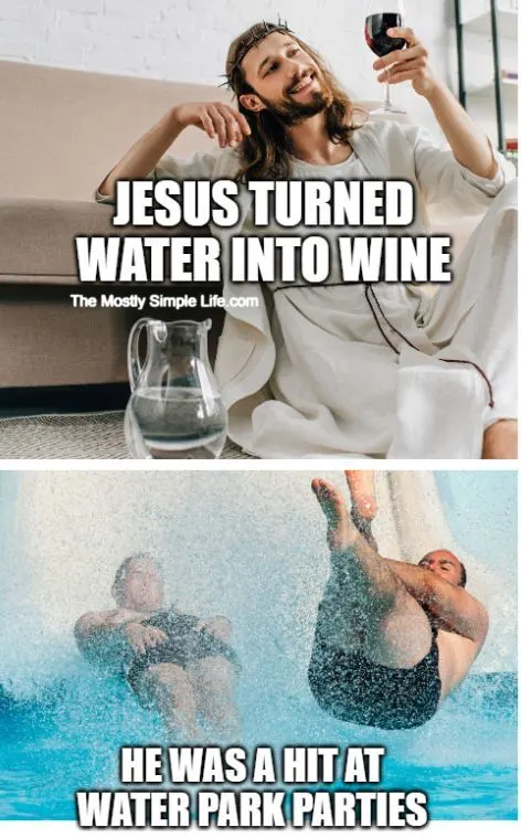 jesus joke about water park
