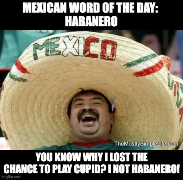 Man in sombrero. You know why I lost the chance...Word: Habanero