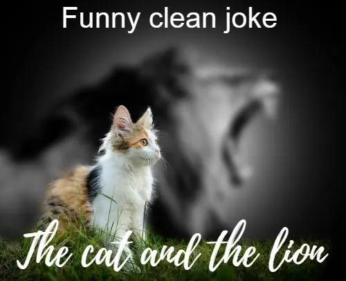 header image for a clean joke about a cat and a lion