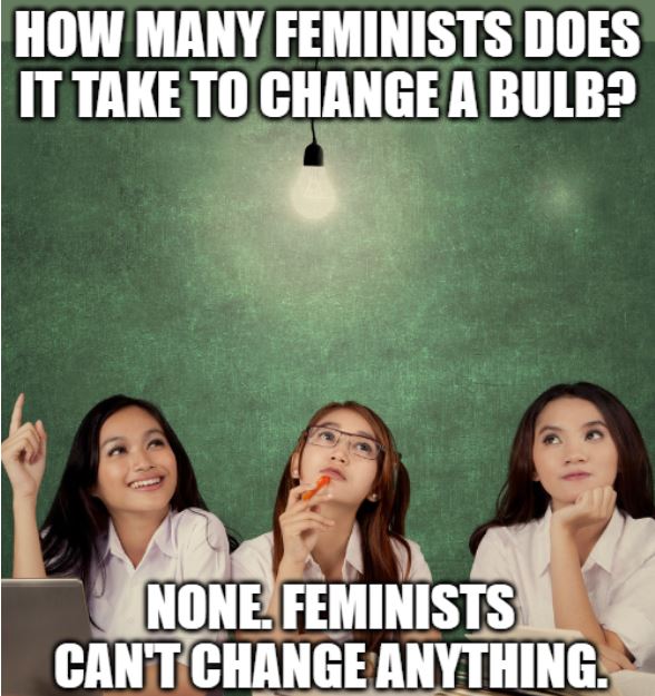 joke about feminists changing a light bulb