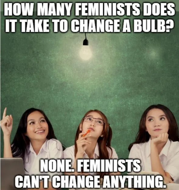 joke about feminists and light bulbs