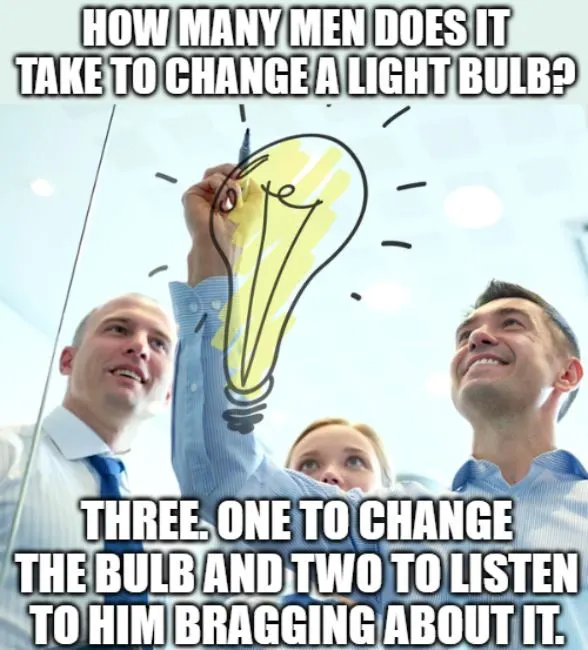joke about men changing lightbulbs