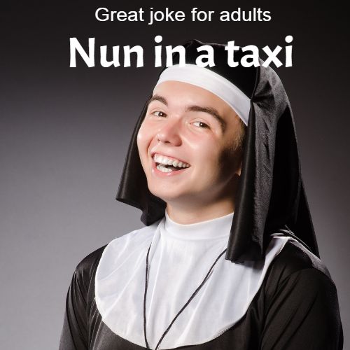 header image for a great joke for adults about a nun in a taxi