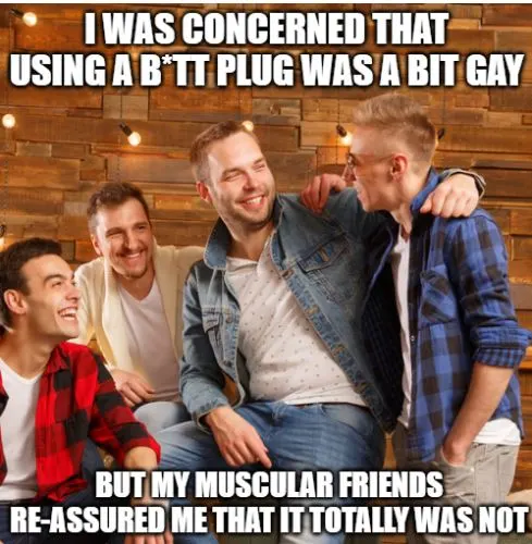 plug joke with a man among a group of friends