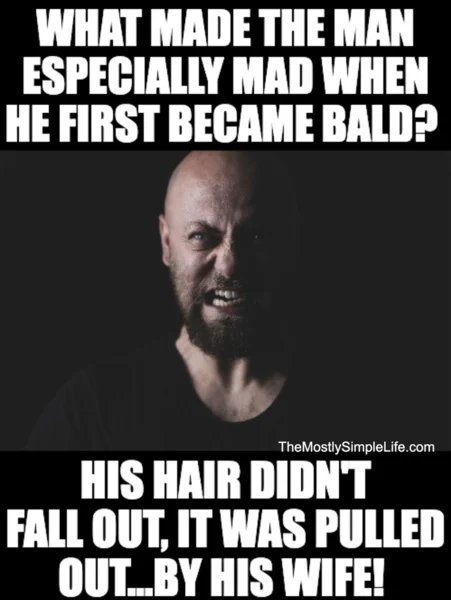 Angry bald man.