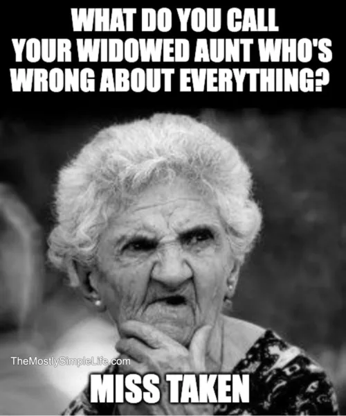 Old woman thinking.