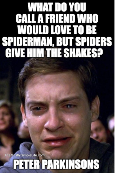 Peter Parker crying.