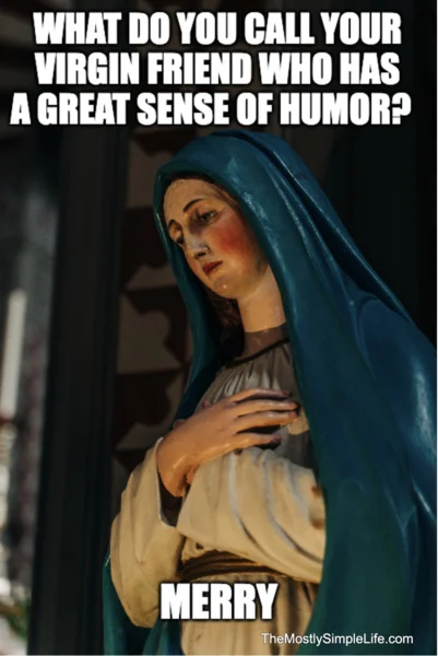 Virgin Mary image.