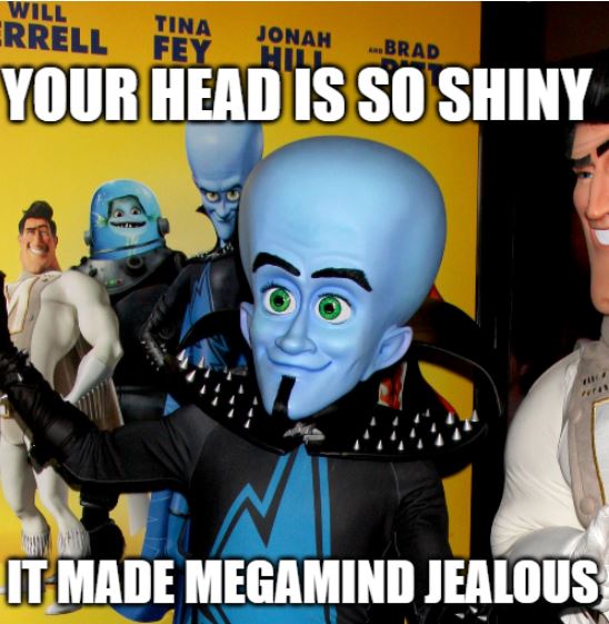 meme about megamind's bald head