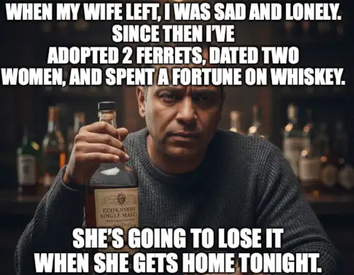 funny joke about a woman leaving her husband