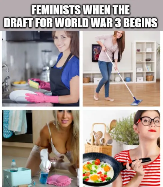 meme about feminists in word war III