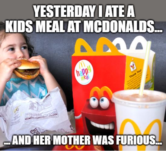 meme about eating a kids meal