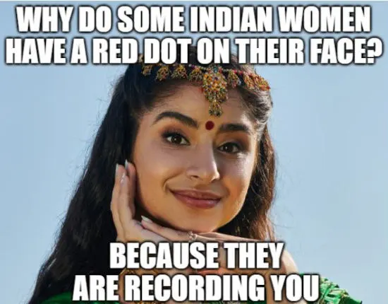 indian joke about red dot on face